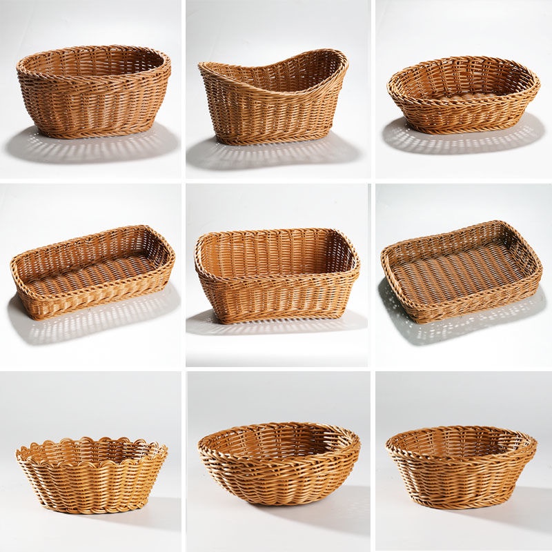 Rattanlike Small Fruit Tray Woven Storage Basket Creative KTV Restaurant Snack Snack Basket