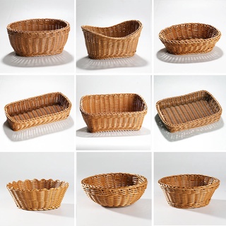 Plastic Rattan Wicker Easter Bread storage Basket Serving Tray - China  Rattan Storage Baskets and Serving Restaurant Baskets Tray price