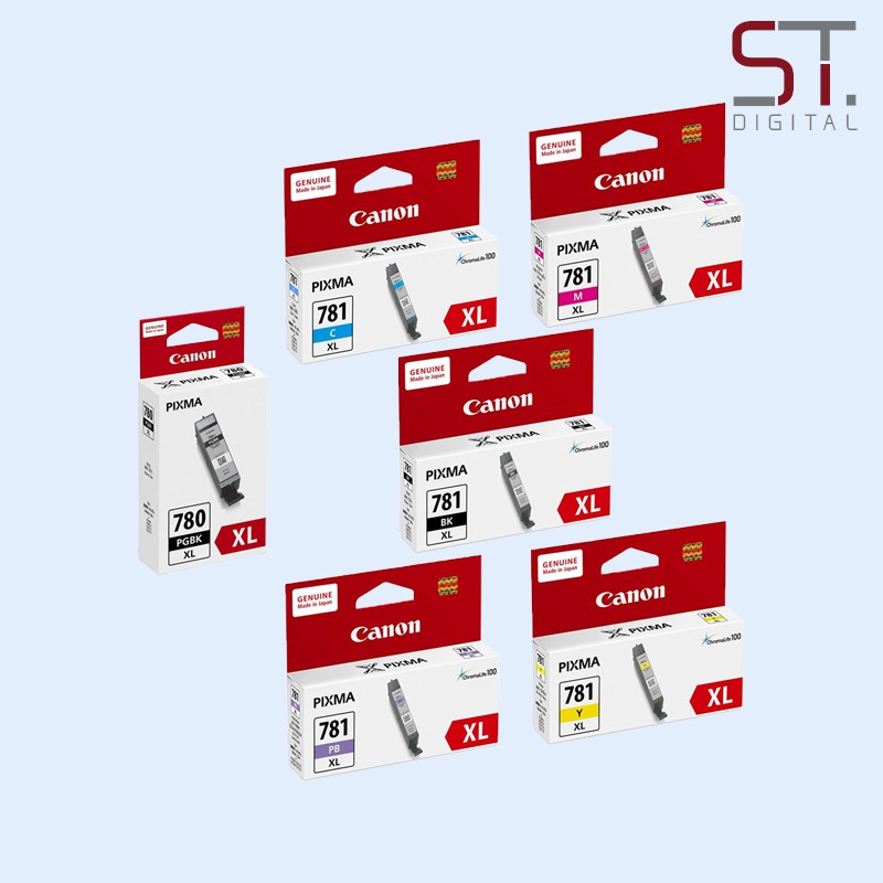 Canon Set 780XL 781XL Black Cyan Magenta Yellow Photo Blue Ink ...