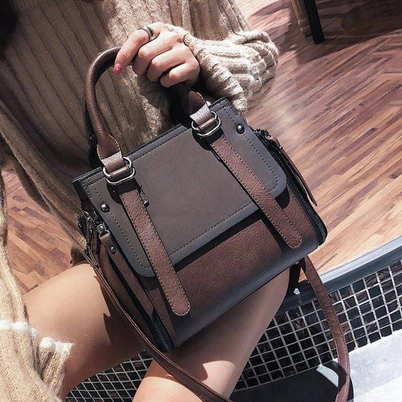 【READY STOCK/POST TODAY】Spring New Korean Fashion Leather Texture Cross Shoulder Handbag Large Capacity Versatile Fashion Women's Bag