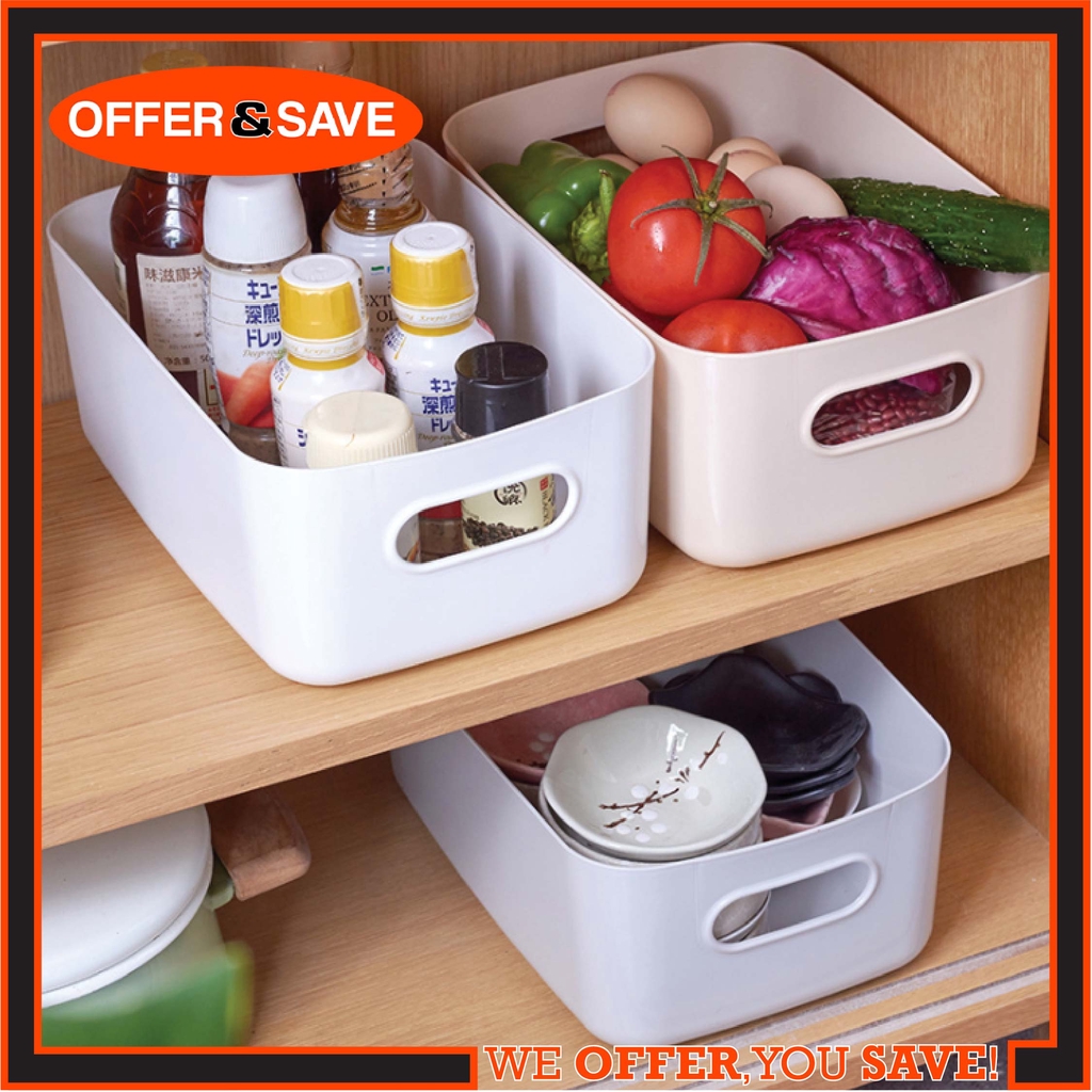 Deep Plastic Bathroom Vanity Storage Bin With Handles A13 Shopee