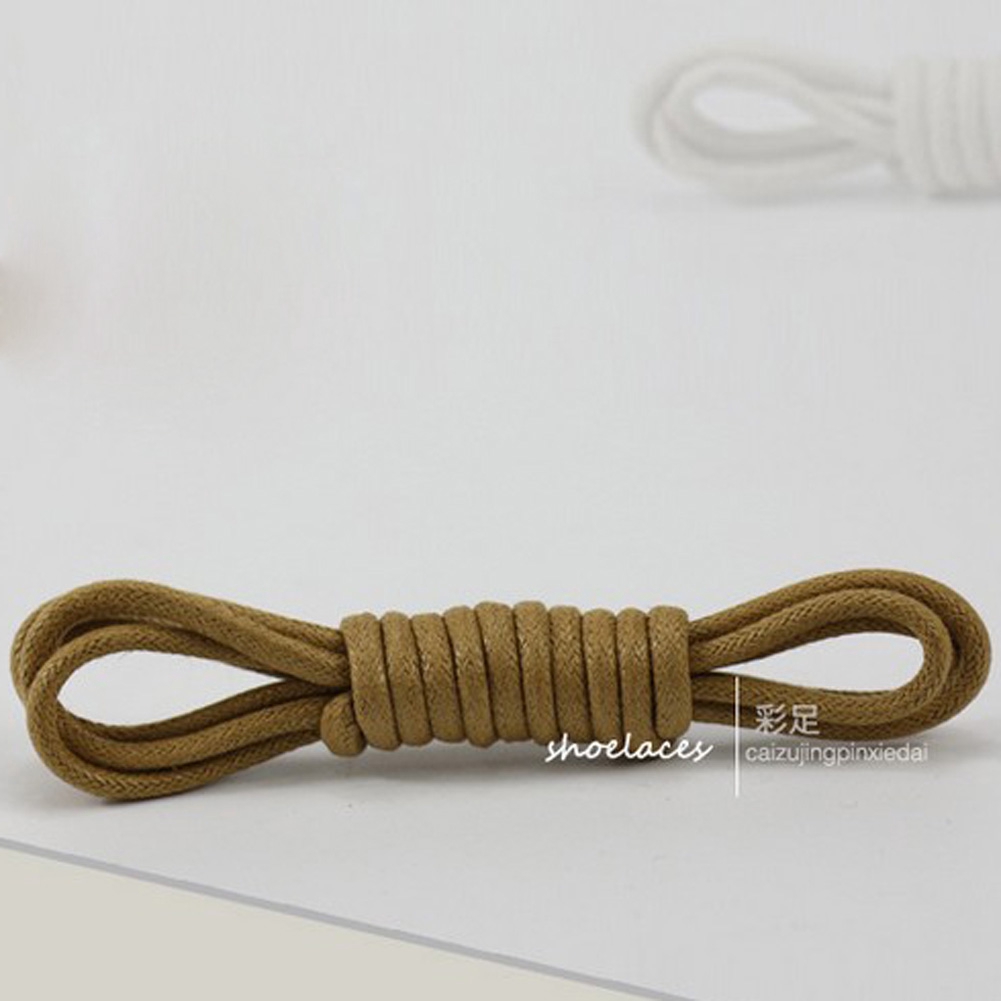 1Pair Waxed Coloured Shoelaces For Leather Shoe Lace Round Strings