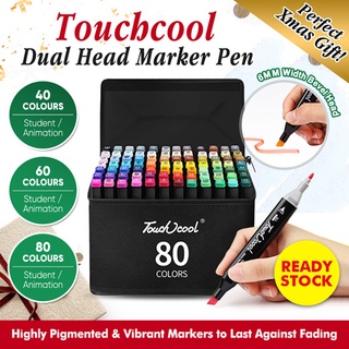 TOUCHFIVE Marker pen 120/80/60 Colors Dual Tips Alcohol Graphic Sketch Twin  Marker Pen With Bookmark Manga Drawing Art Supplies