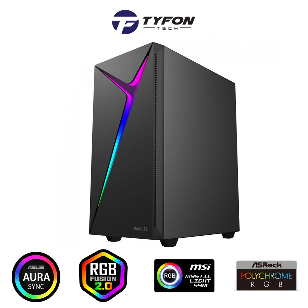 Gamdias Argus E4 Elite Mid Tower ATX Gaming PC Case Tempered Glass ...