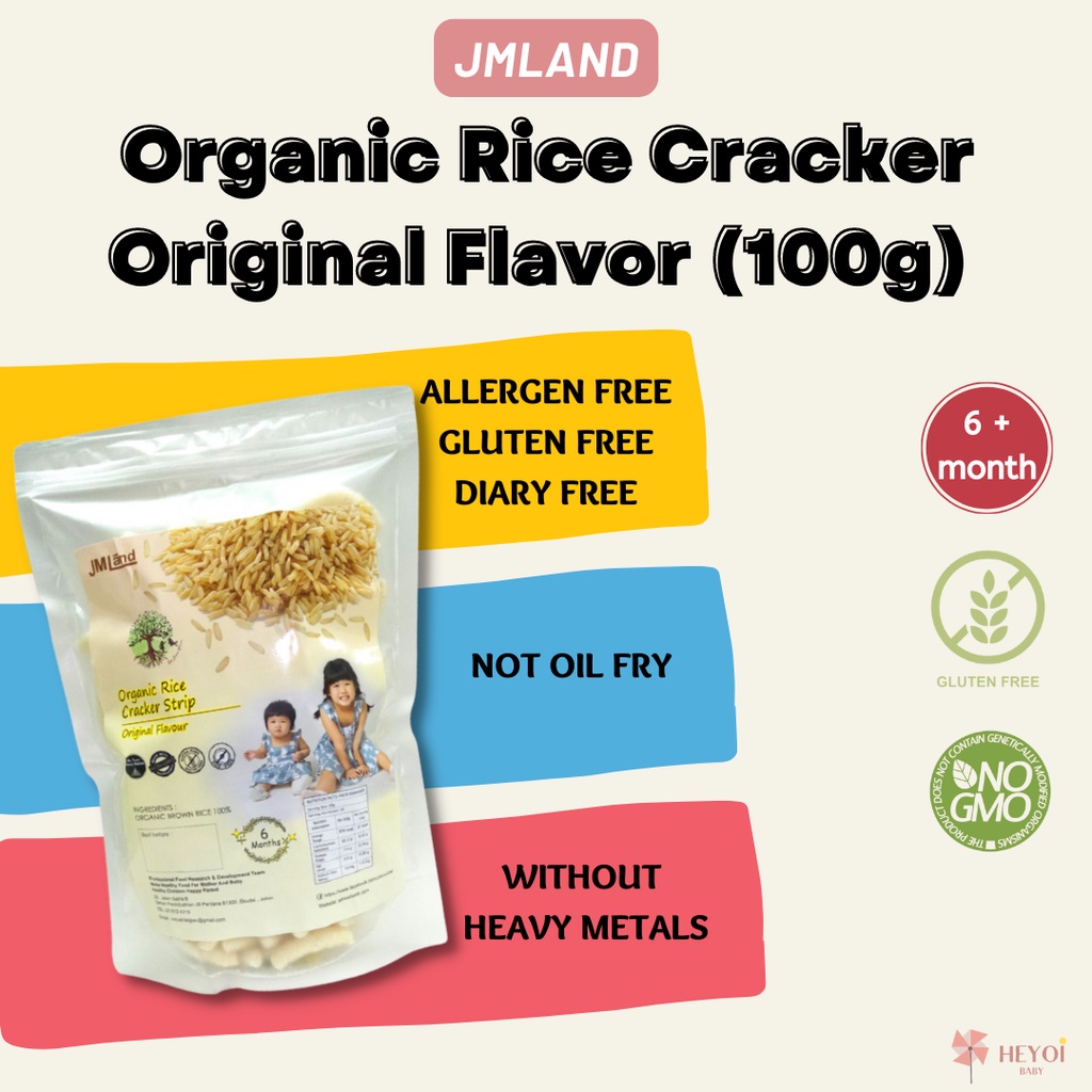 【JMLand】Organic Rice Cracker Strip - Original Flavor (100g) (Without ...