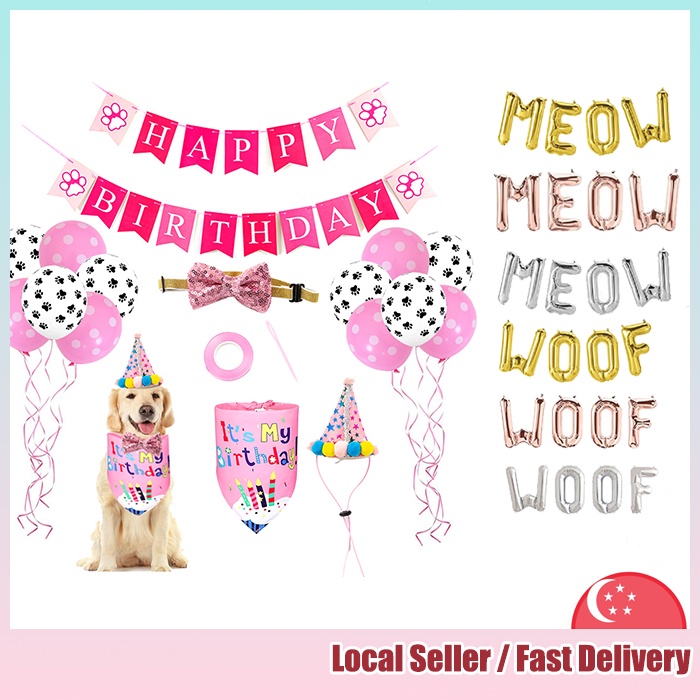 [SG stock/ Local seller] Dog Happy Birthday Hat Party Crown Birthday ...