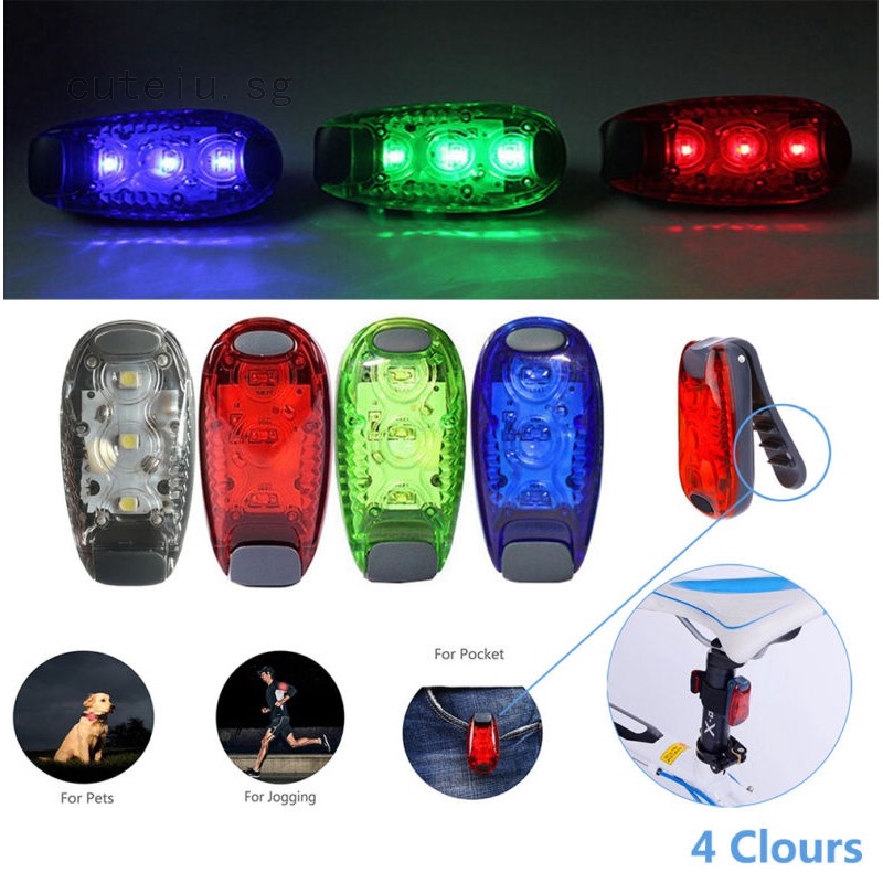 Mini 3 LED Light Up Safety Clip On Running Jogging Night Bike Bicycle Rear Light - Foto 9