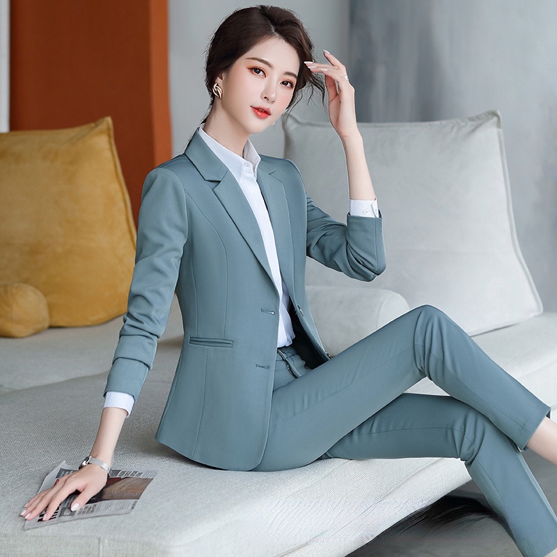 Suit Set Korea Fashion 2026.(Suit Jacket+Trousers) New Style Korean Version High-End Female ...