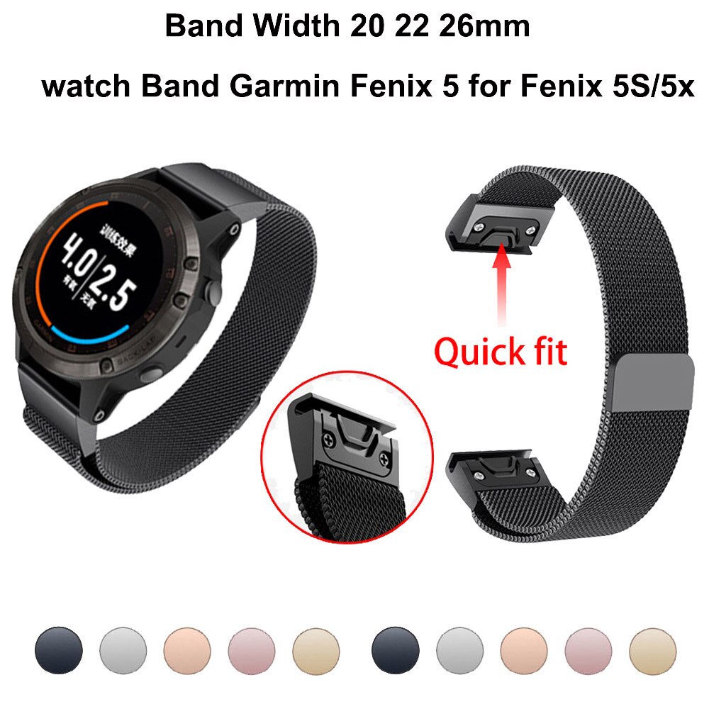 Garmin fenix 5 store plus strap size