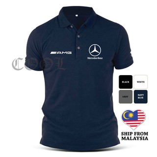 Mercedes Benz AMG Polo T Shirt EMBROIDERED Slim Fit Black Navy