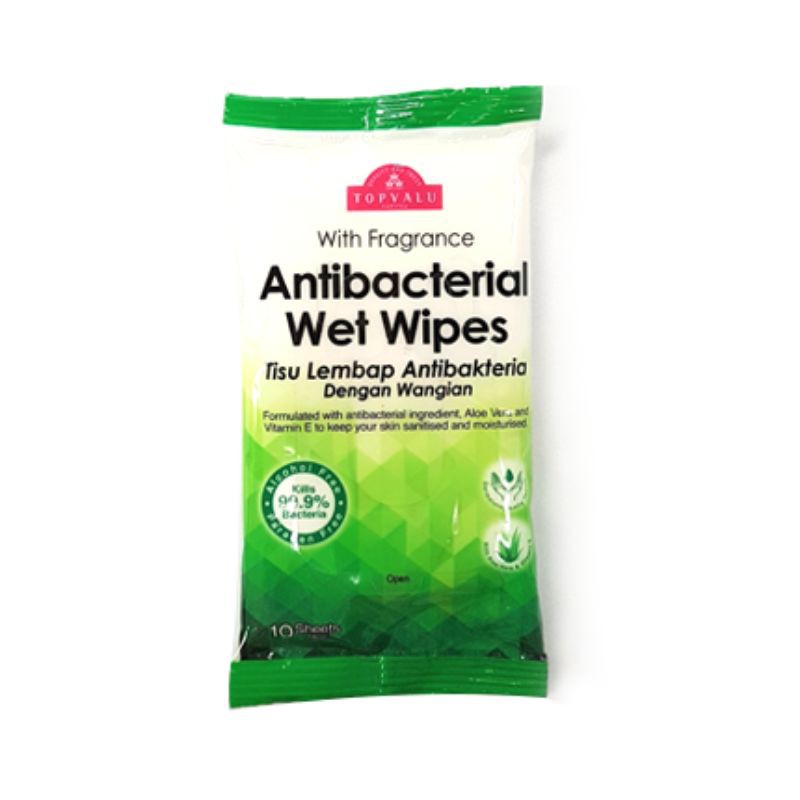 TOPVALU AEON ANTIBACTERIAL WET WIPES TISSUE SCENTED FRAGRANCE FREE