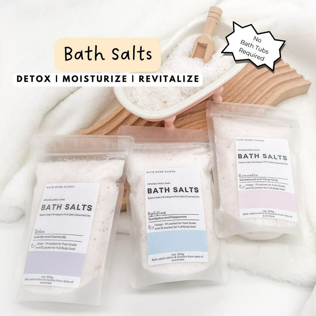 Bath Salts (Essential Oil Infused) Detox, Moisturize & Revitalise Blended in Singapore (300g