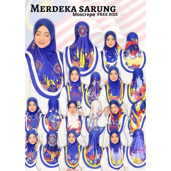 2024 MERDEKA TUDUNG SARUNG MERDEKA/BAWAL MERDEKA | Shopee Singapore
