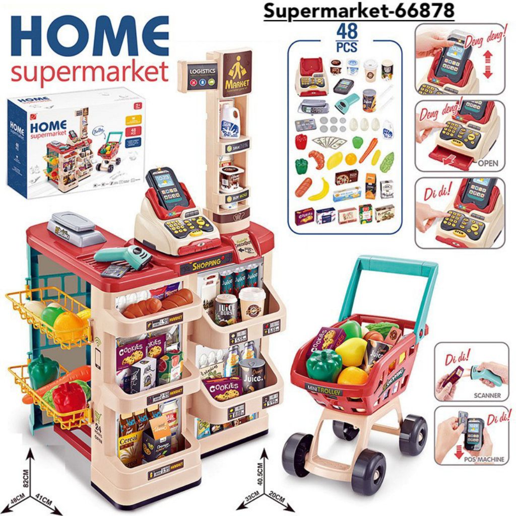 Big Size Children Role Play Pretend Supermarket Toy Set