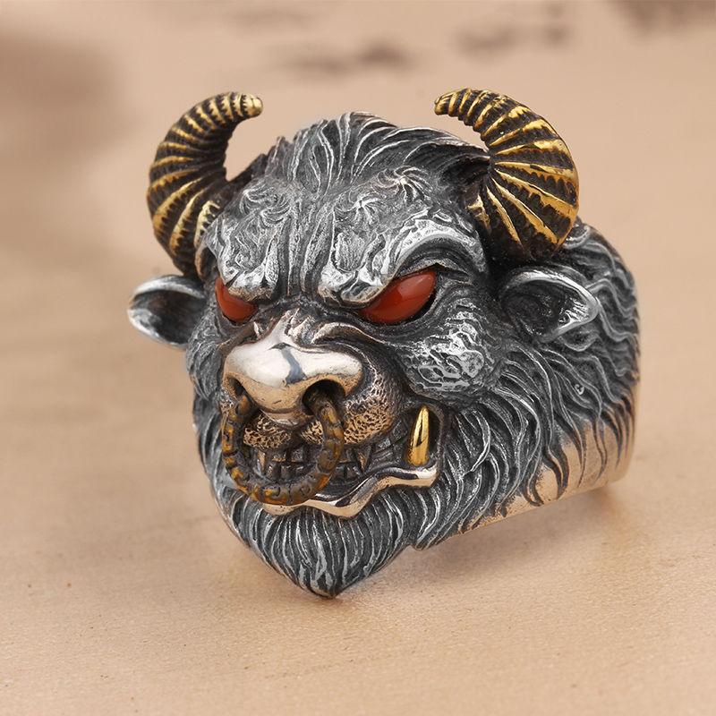 Mens gold hot sale bull ring