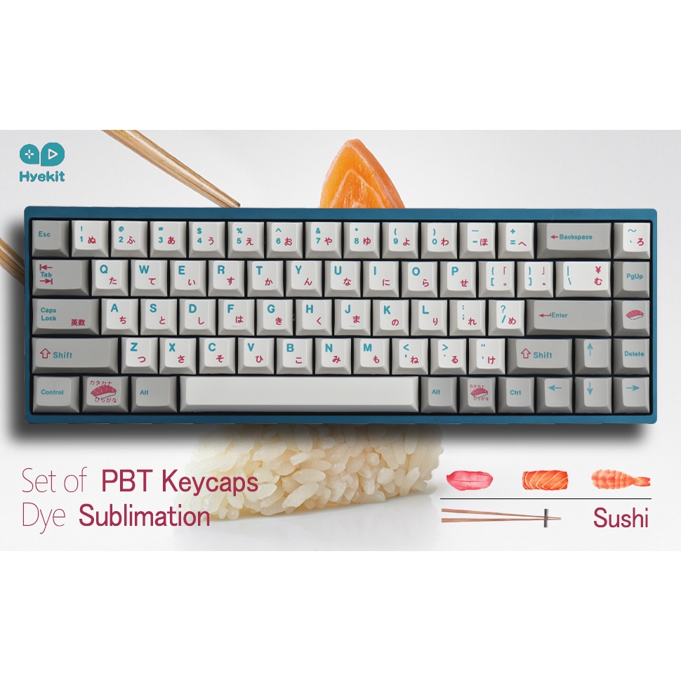 GMK Sushi keycaps, 124 Keys keycaps cherry Profile DYE-SUB Personalized ...