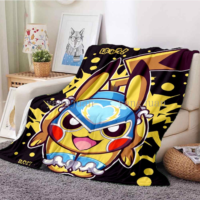 Pokemon Pokemon Cartoon Cute Blanket Bedroom Sofa Car Office Nap Super Soft Pikachu Can Be Customized A55 Shopee Singapore