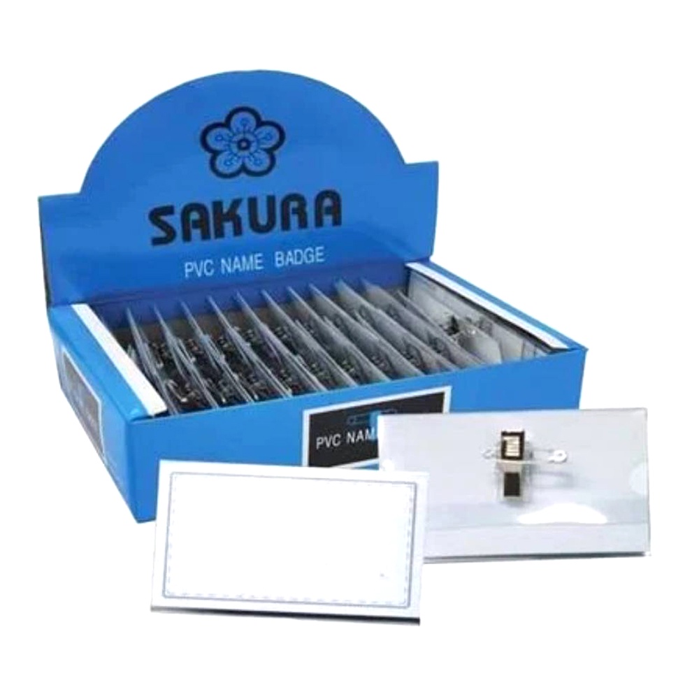 Name Tag With Brooch And Clip PVC Employee SAKURA PS-20 (Box Of 50 ...