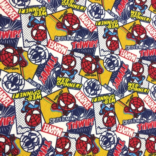 Cute Spiderman Design Cotton Canvas Fabric Kain Diy Cloth 