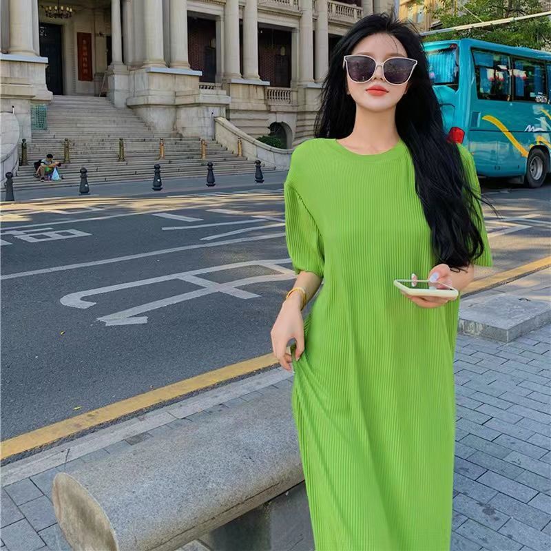 Casual green clearance dress with sleeves