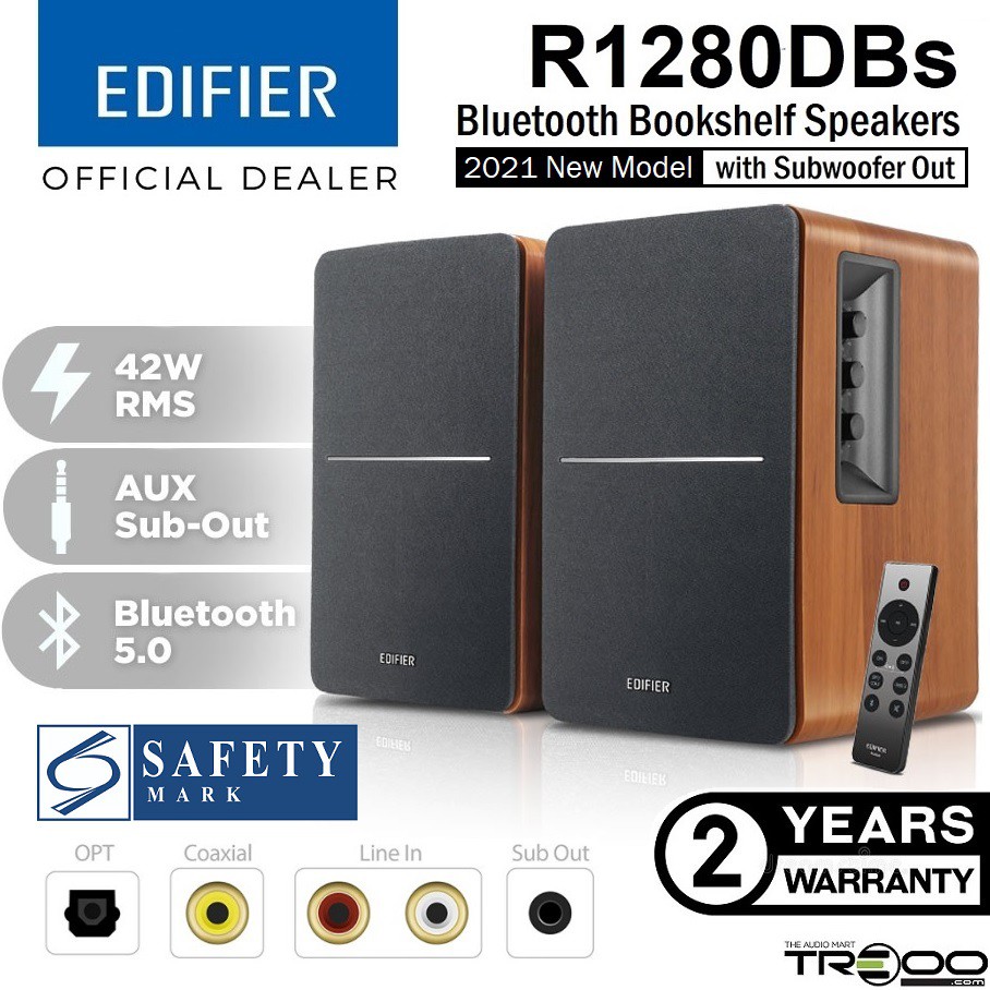 Edifier R1280DBs Wireless Bluetooth Desktop Bookshelf Speakers | Shopee ...