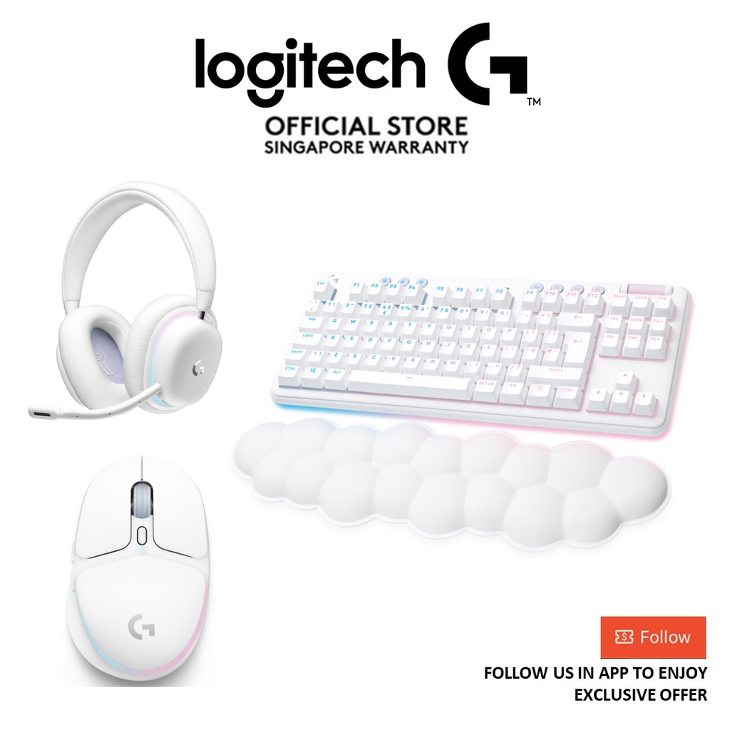 Logitech Aurora G715 Clicky Wireless Keyboard in White