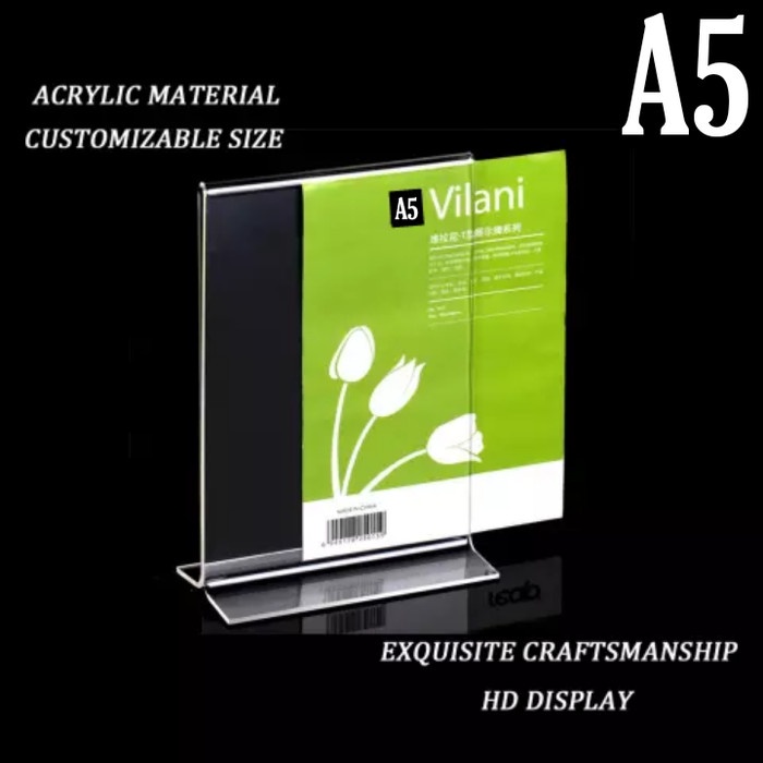 Place BROSUR A5 / TENT HOLDER / TENT CARD DISPLAY Acrylic Two Side A5