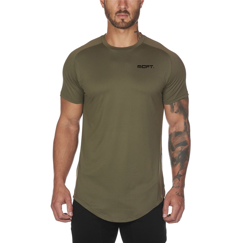 New Summer Mens Fitness Short Sleeve Mesh t-shirt Gym Clothing Fashion Bodybuilding Tight T shirt Male Slim Fit Tee shirt