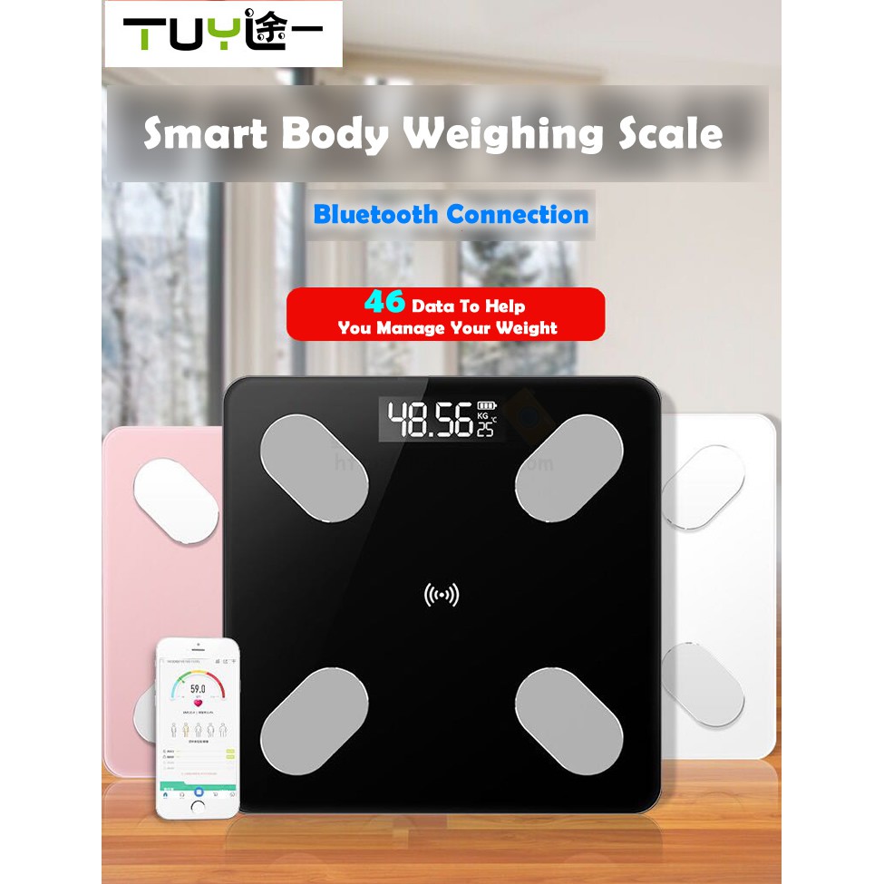 Bluetooth Smart Body Weighing Scale Measure BMI, Fats, Muscle, Water