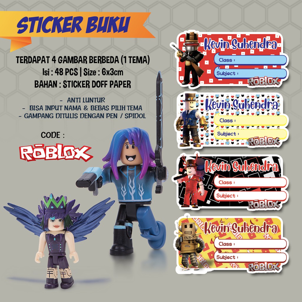 Custom Book Stickers / Character Names WE BARE BEARS / ROBLOX / PJ MASK ...