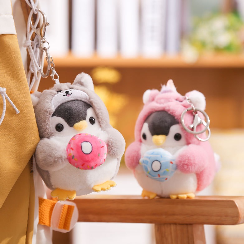 Kawaii Penguin Plush Keychain Cute Cross-dressing Penguin Toy Stuffed ...