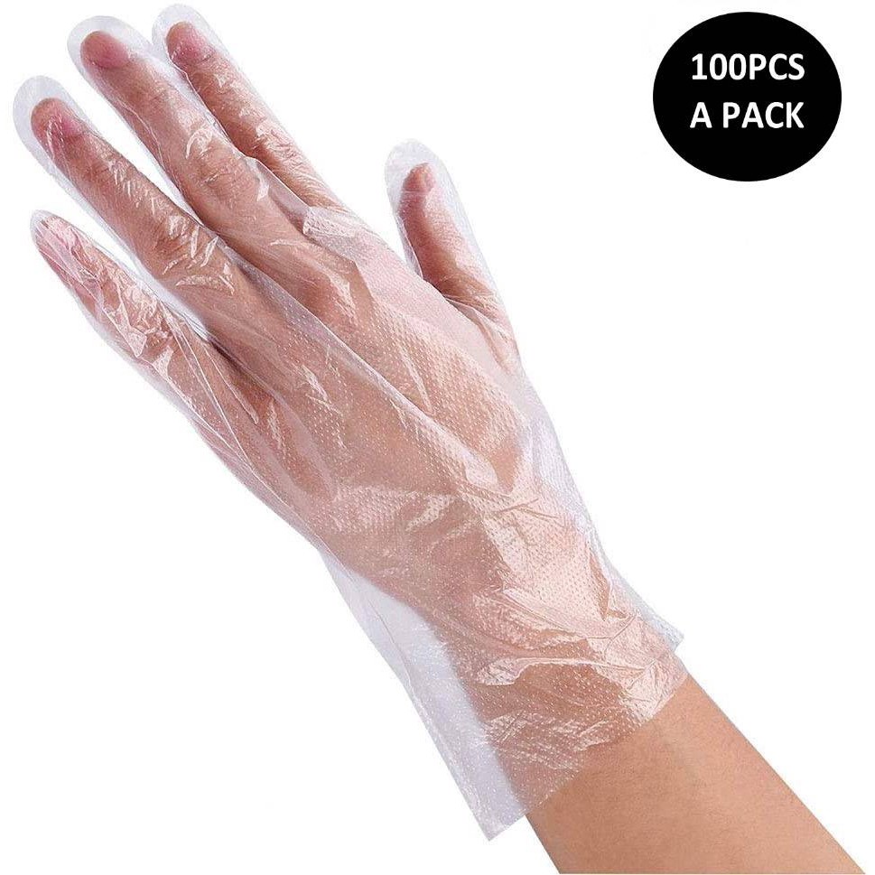 READY100pcs/set Disposable Clear Polythene PE Gloves Kitchen Working