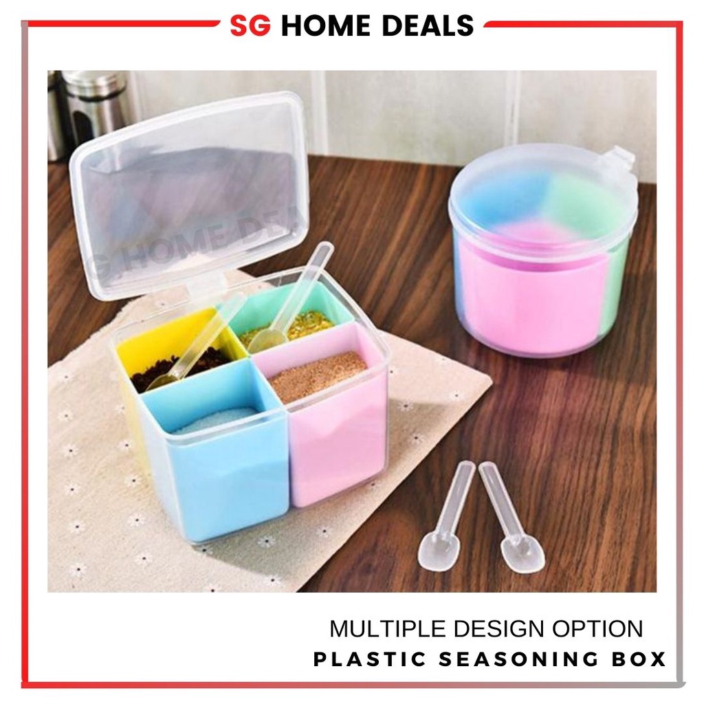 Wadayu 8-Grid Condiment Box Set With Lids & Spoons - 2 Pack, Spice Storage Container - View #6