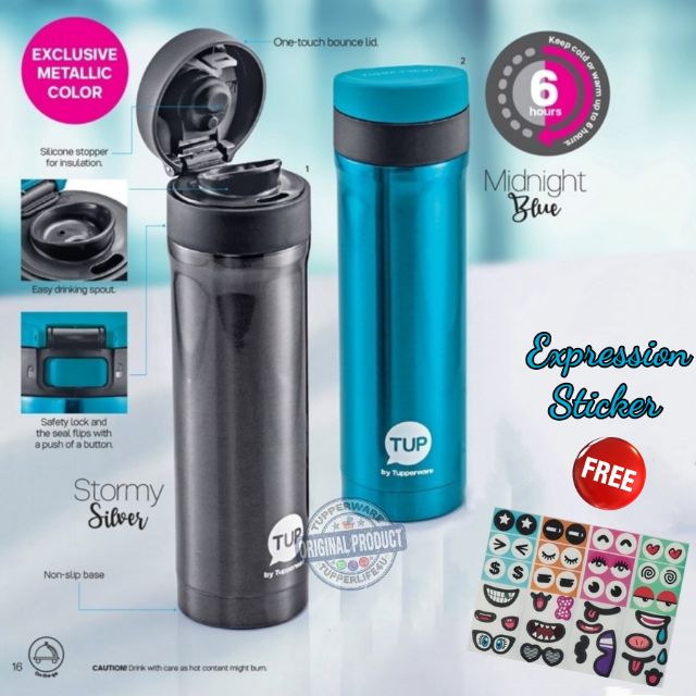 New- Tupperware Metallic Thermal Flask - 420ml (1 Flask) | Shopee Singapore