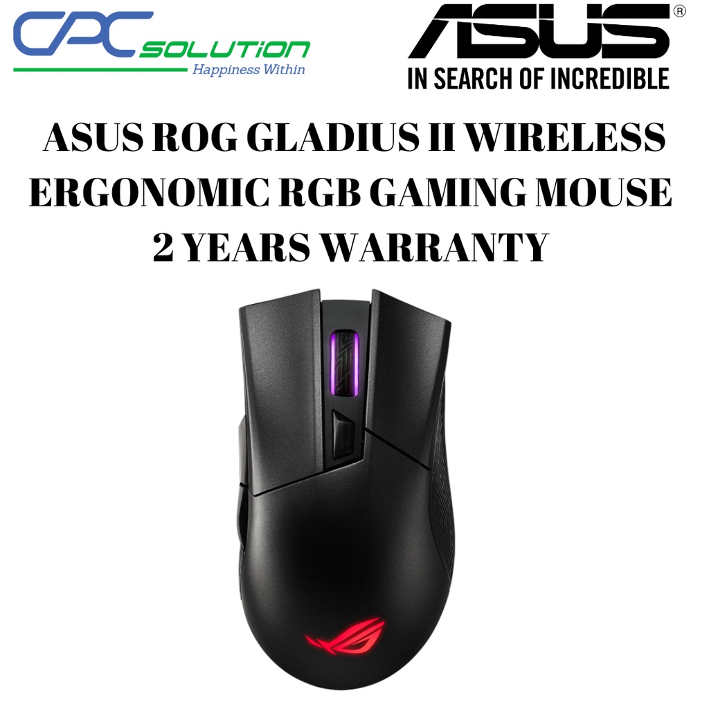 ASUS ROG GLADIUS II WIRELESS ERGONOMIC RGB GAMING MOUSE 2 YEARS ...