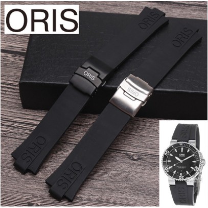 24MM Replacement Black Rubber Wrist Band Strap For ORIS Diver TT1 Watch