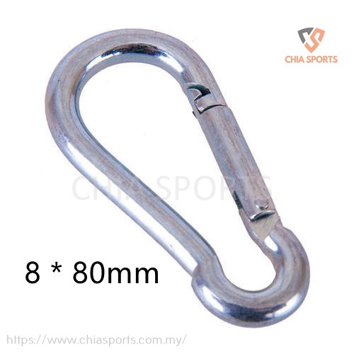 Moschettone In Acciaio 8mm X 80mm - Clip A Molla Robustissima Per Escursionismo E Campeggio