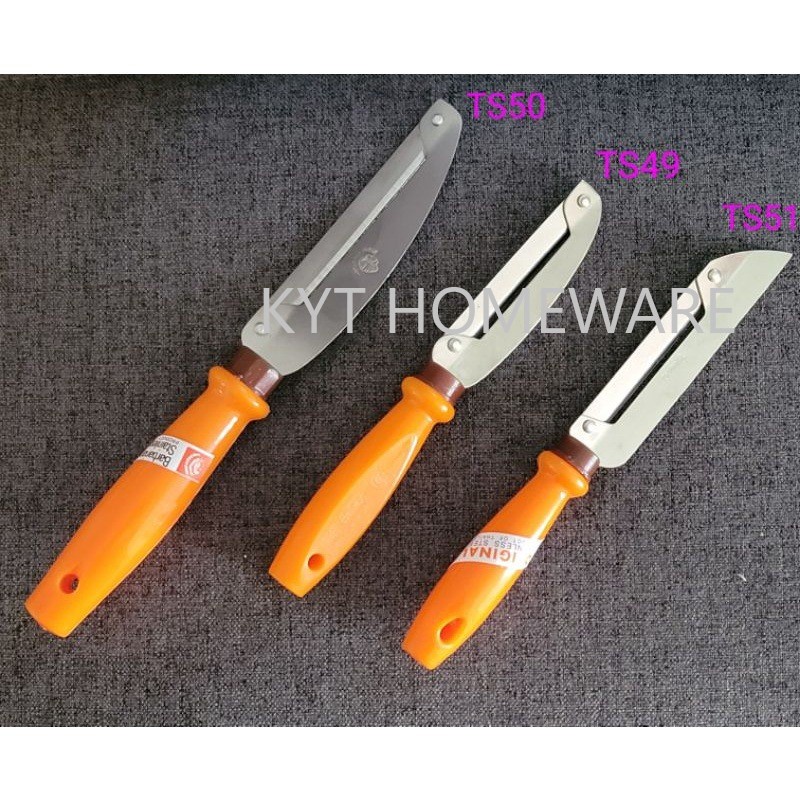 Orange (Handle) Plastic Handle Potato Peeler Knife, For Kitchen, 304