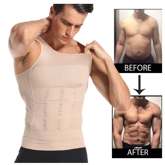 Slimming Men Body Be-In-Shape Shaper Waist Trainer Vest Tummy