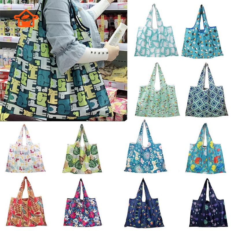 1pc Large Foldable Shopping Recyclable Reusable Cloth Bags For Groceries EcoFriendly Washable