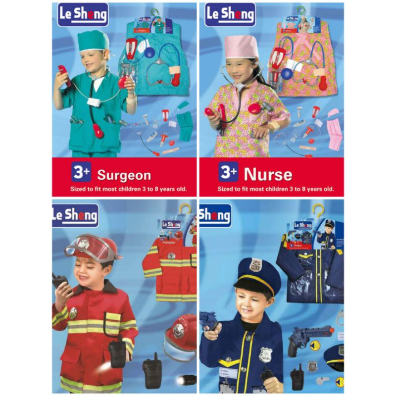 ?SG SELLER? KIDS Occupation costume? Role Play ?Surgeon Doctor ?Police ? Nurse ?Firefighter