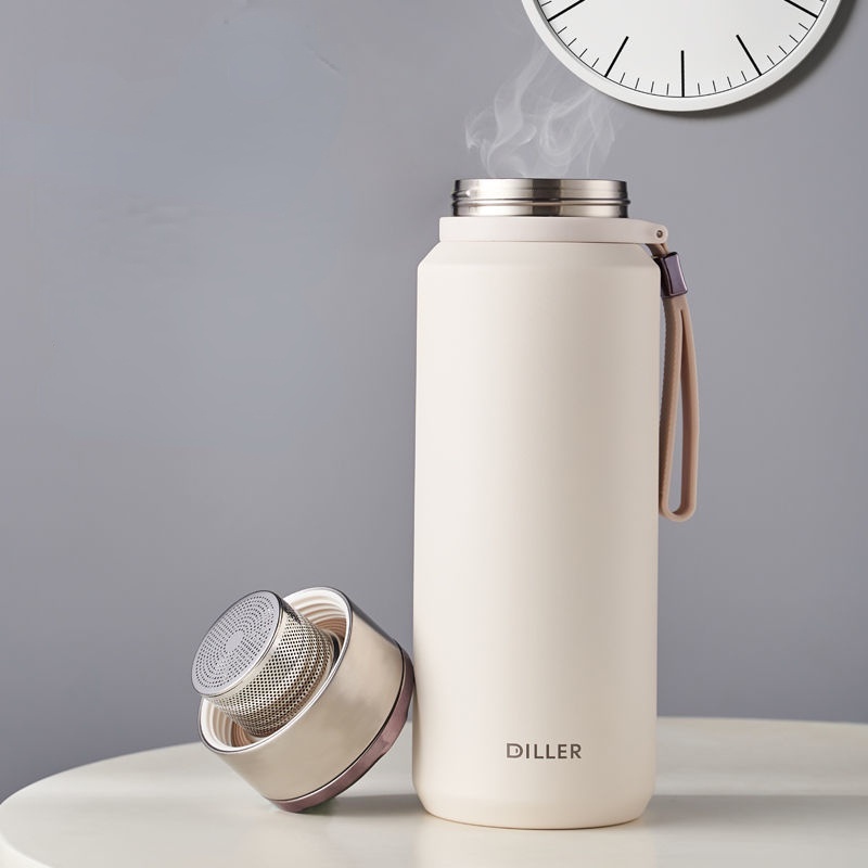 Diller Large Thermos Bottle Stainless Steel with Tea Filter Temperature