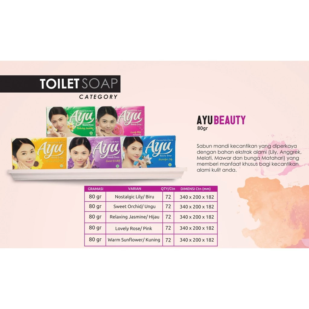 Ayu Beauty Soap 80gr banded 3 Pcs Sabun Mandi Relaxing Jasmine Hijau - Gambar 2