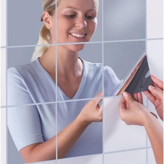 9Pcs/18Pcs/27Pcs 15*15CM High Quality Square Mirror Tile Wall Stickers 3D Decal Mosaic Home Decor 1-2days delivery