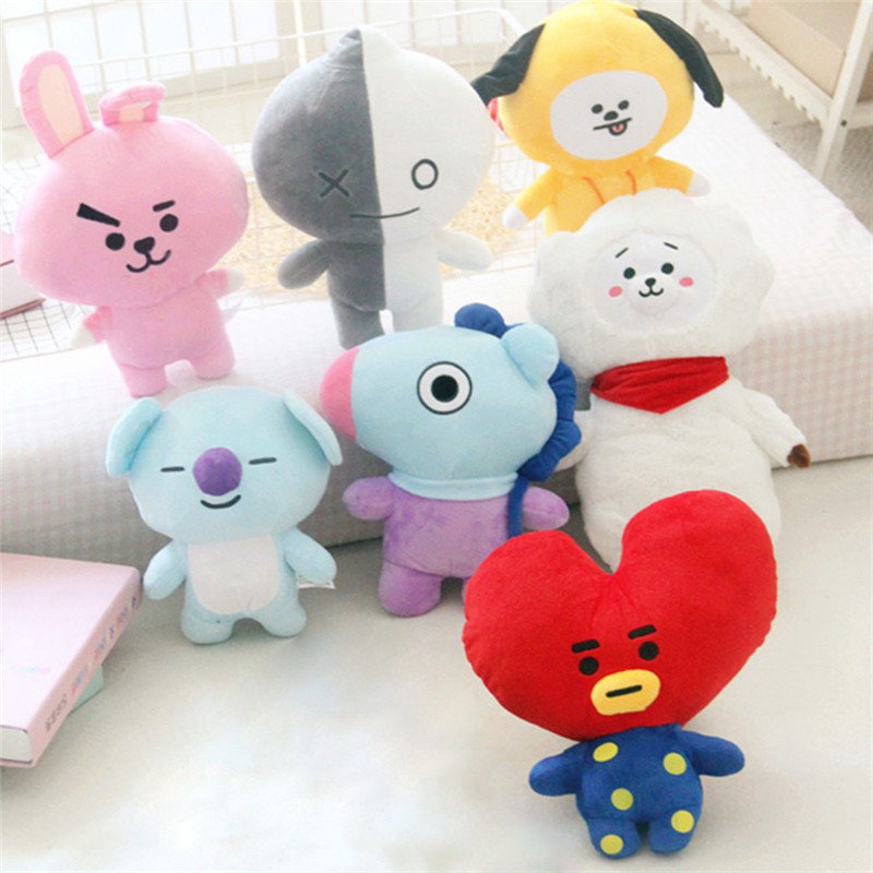 30CM KPOP BTS Plush Toy BT21 Rabbit Dog Standing Doll Gift | Shopee ...