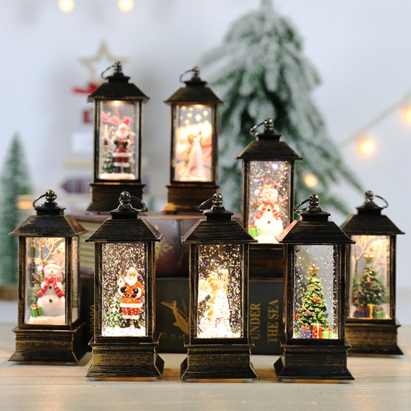 SC Christmas Snow Globe Lantern Battery Operated LED Light Water ...