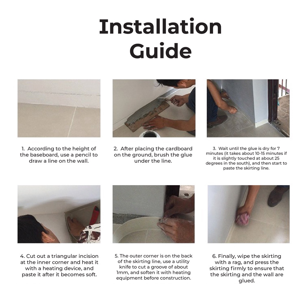 Lovehouse226 Toli and Sangetsu easy skirting baseboard flooring sticker ...