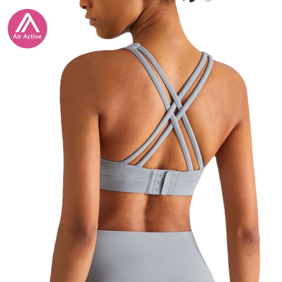 Air active Padded  Yoga Bra  Cross Back Back Buckle  Sports Bra Good Support