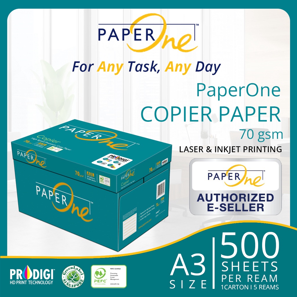 PaperOne Copier A3 70gsm (5 Reams / 1 Carton) Shopee Singapore