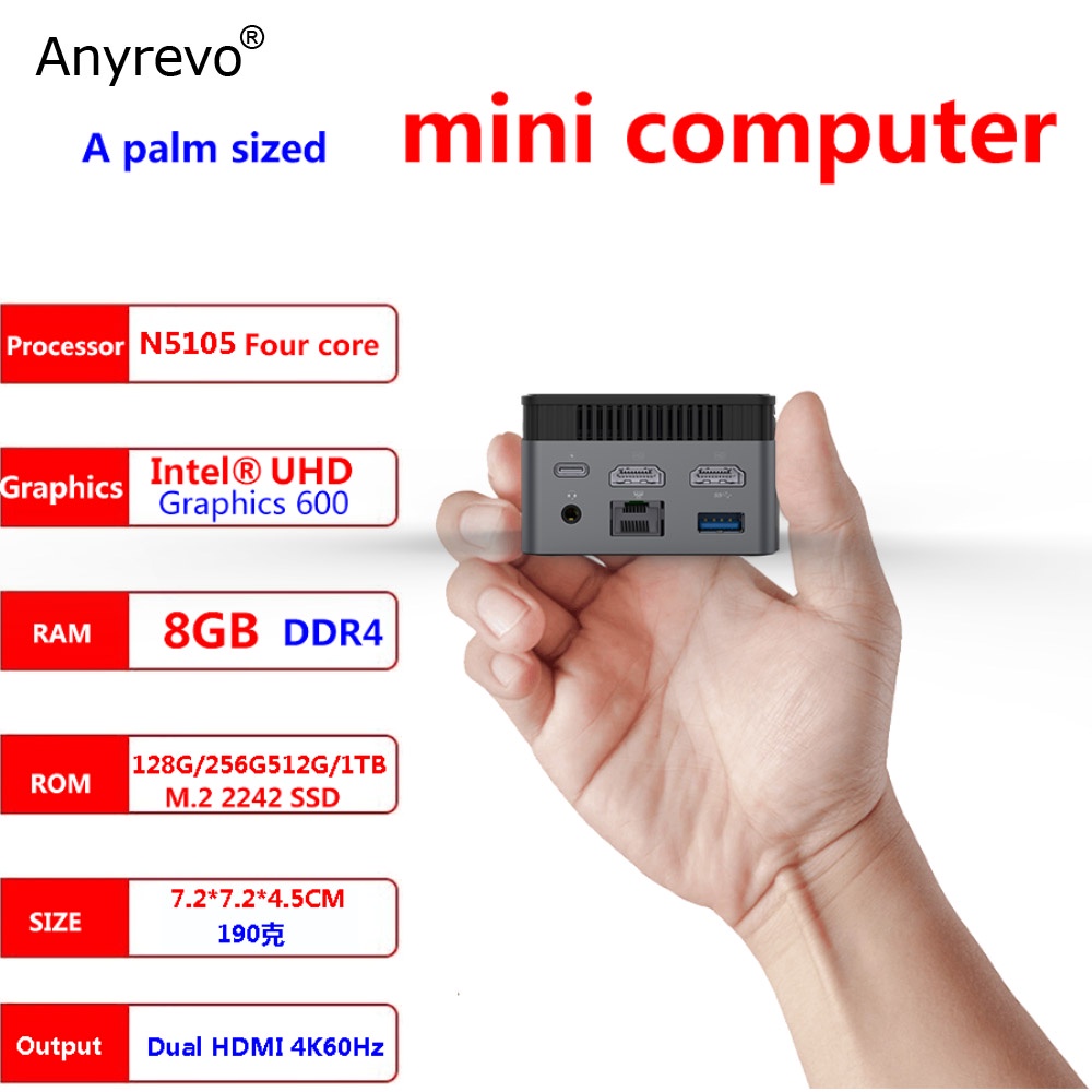 Windows 11 Intel 11th Gen Quad Core gaming Computer Windows 10 Intel Celeron N5105 Quad Core Mini PC with 8GB LPDDR4 128GB 256GB 512GB SSD 2 HDMI Dual display